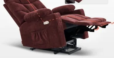 Mcombo Power Lift Recliner Chair With Extended Footrest For Elderly People Fabric 7287 Burgundy Medium Regular 5