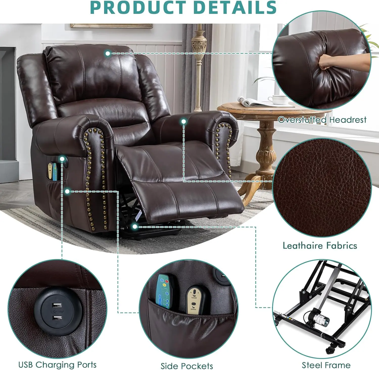 Meetwarm Massage Swivel Rocker Recliner With Heat And Vibration Manual Glider Rocking Recliner Chair 360swivel Lounge Re 1