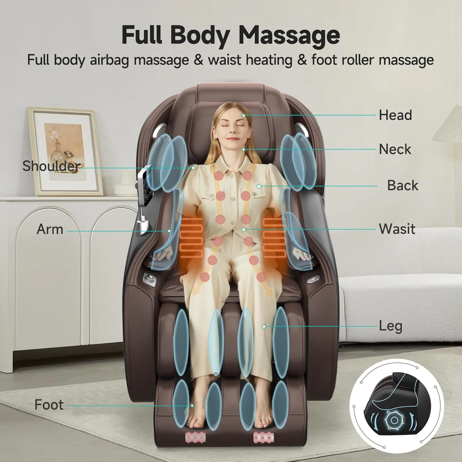 Real Relax Massage Chair Ps5200 Brown Favor 06 Brown 2