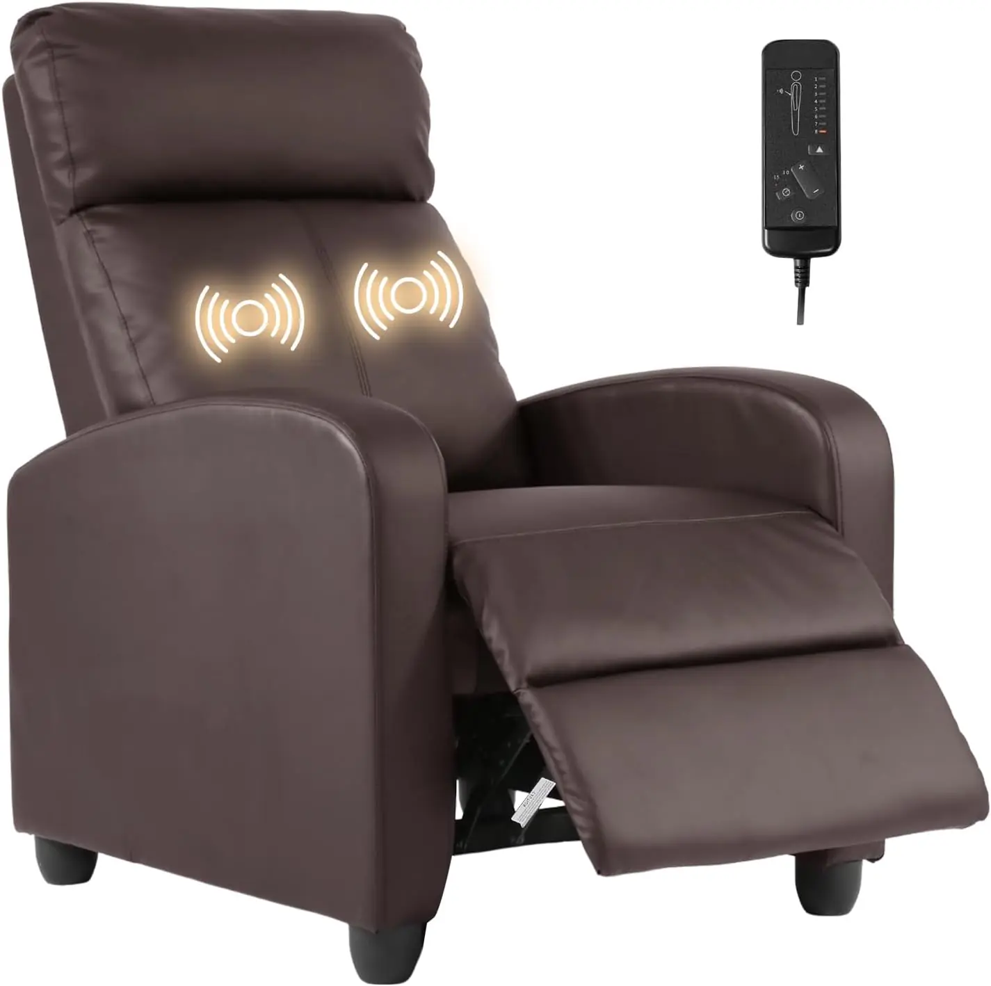Recliner Chair Breathable Padded Pu Leather Massage Single Sofa Recliners For Small Recliner Chair With Footrest Home Th 2