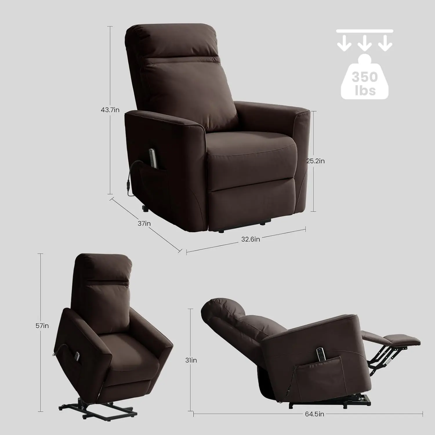 Small Power Lift Recliner Chair For Elderly With 3d Kneading Massage Adjustable Electric Recliner For Seniors For Small 1 5