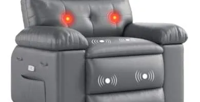22 Width Power Recliner Chair Electric Rocker Swivel Usb Charger Lazy Boy For Adults With Vibrating Massage And Heating