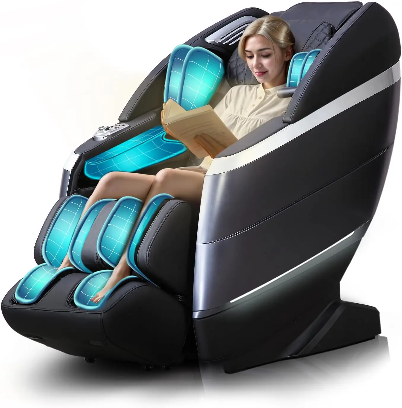 4d Full Body Massage Chair With Flexible 166 Track Reading Light 18 Massage Modes 11 Techniques 36 Airbags Zero Gravity