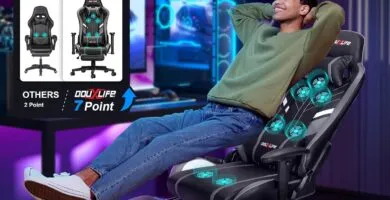 7 Point Massage Gaming Chair 175 Gaming Recliner With Footrest Ergonomic Computer Gaming Office Chair High Back Video Ga 1