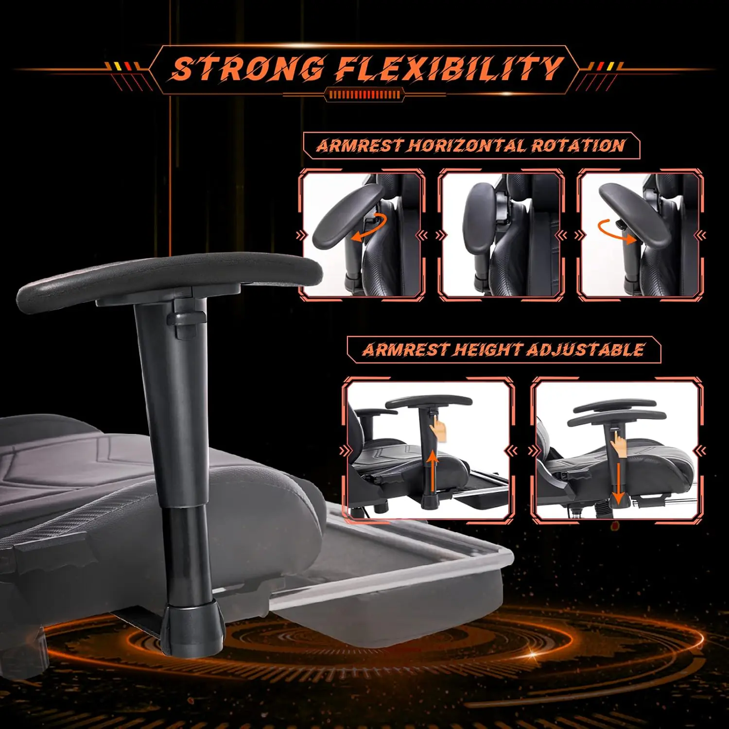 Aa Products Gaming Chair High Back Ergonomic Computer Racing Chair Adjustable Gamer Chair With Footrest Lumbar Support S 2