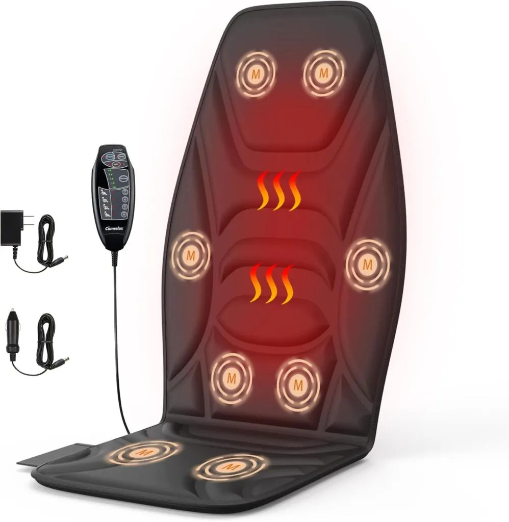 Back Massage Chair Pad Back Massager With Heat For Pain Relief Foldable Chair Massager For Full Body Massage Deep Tissue
