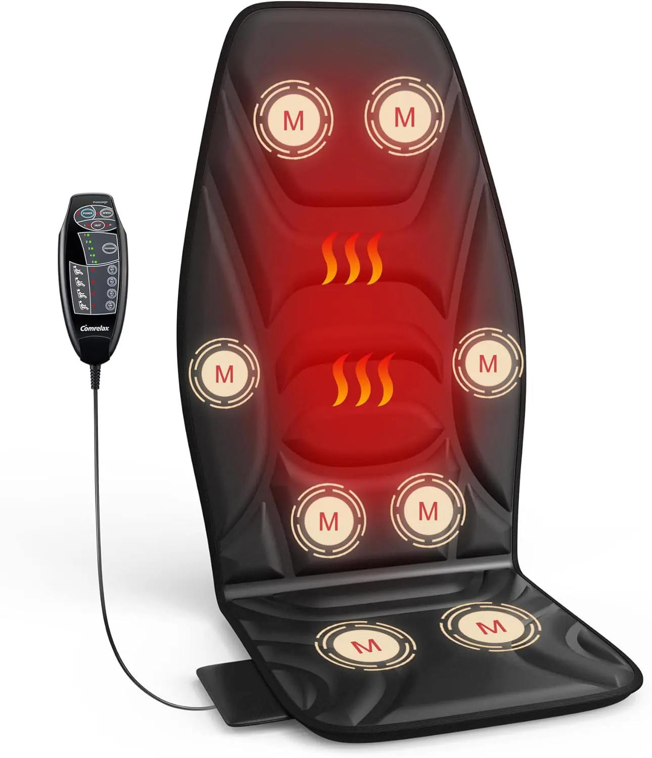 Back Massager With Heat Chair Massager With Vibration For Pain Relief Deep Tissue Portable Massage Chair Pad For Office