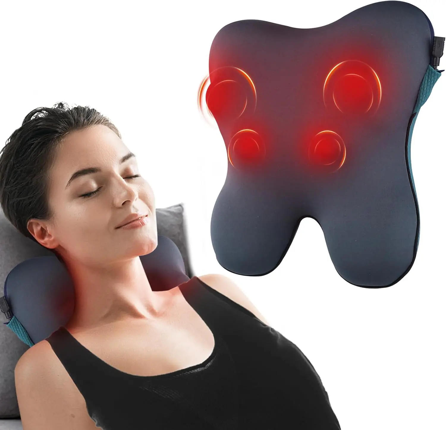 Back Massager With Heat Cordless Neck And Back Massager For Pain Relief Deep Tissue Shiatsu Massage Lumbar Support Pillo