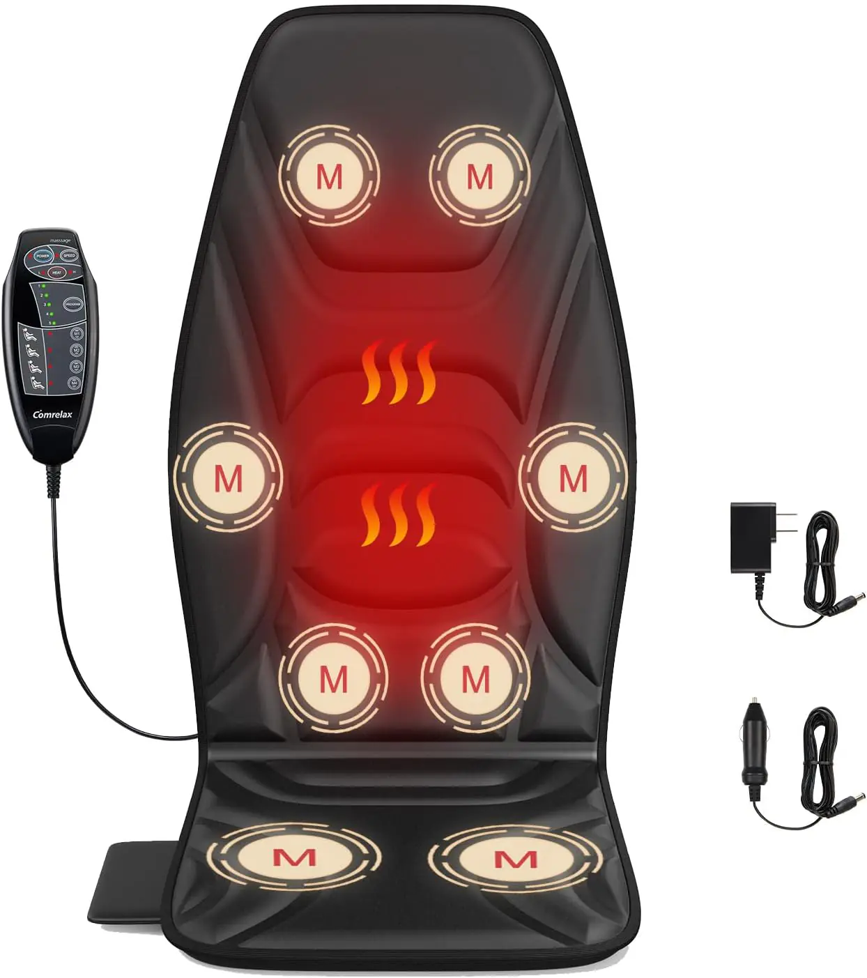 Back Massager With Heat For Pain Relief Deep Tissue Massage Chair Pad Seat Cushion With 8 Vibration Motors Chair Massage