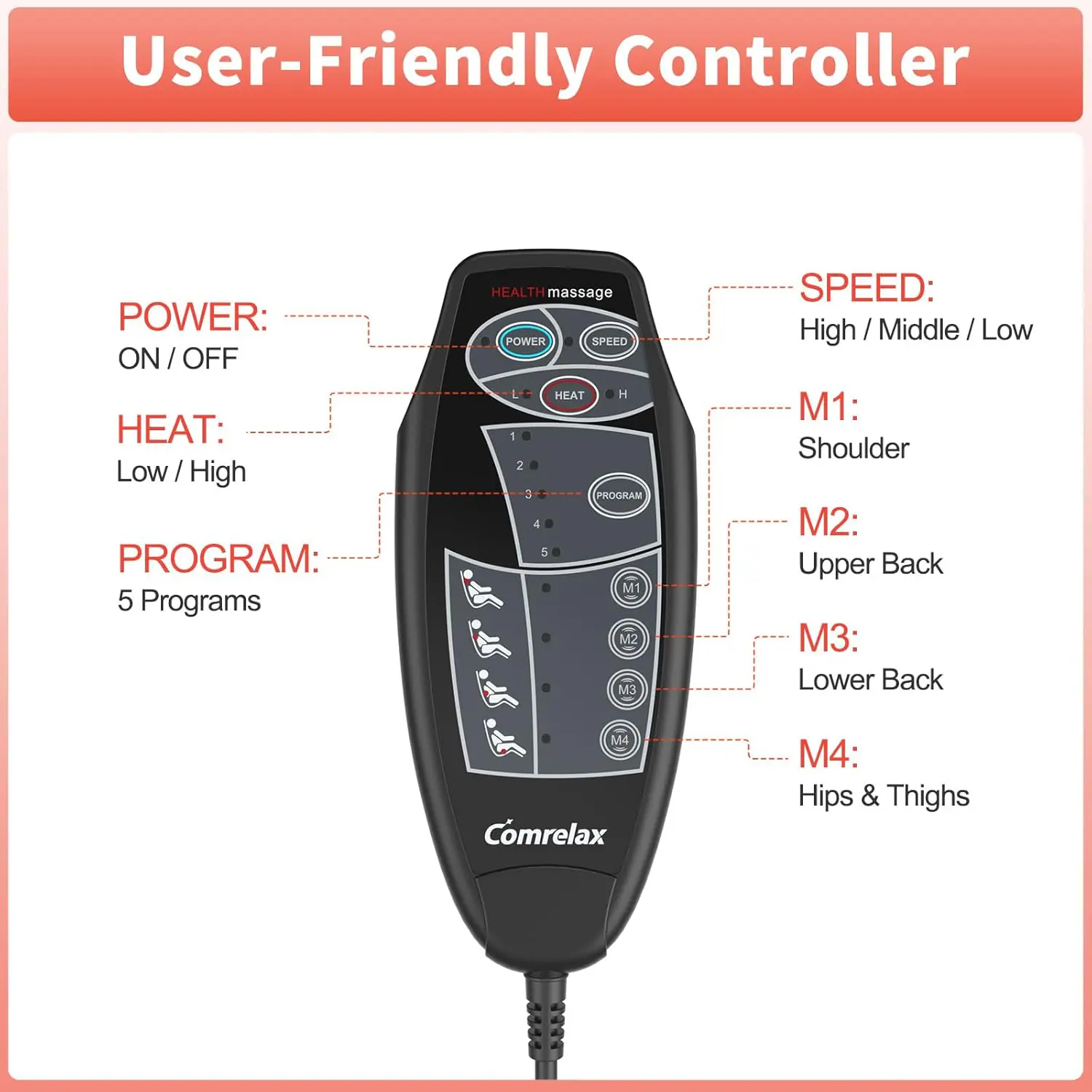 Chair Massager With Heat Back Massager For Pain Relief Inflatable Lower Back Support Massage Seat Pad Portable Massage C 2