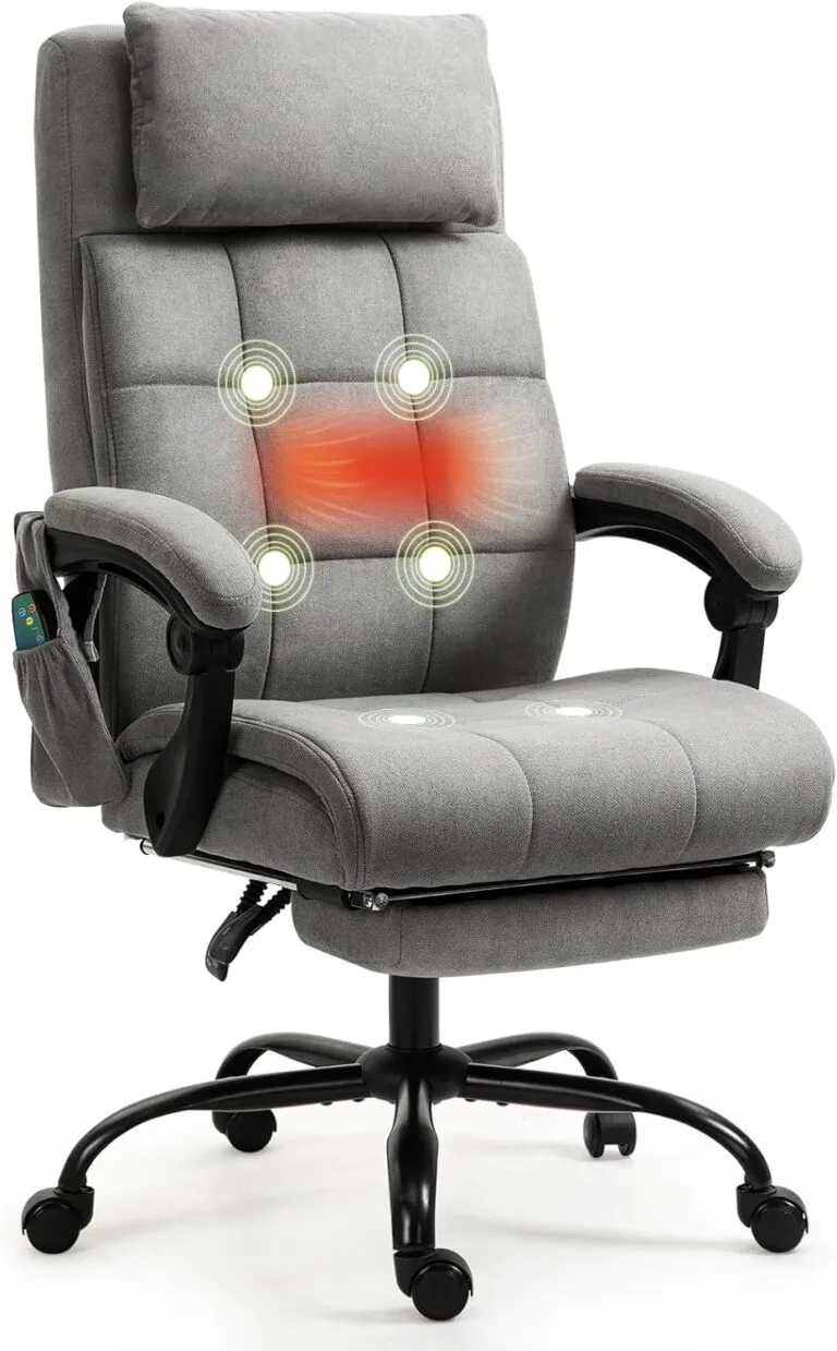 Heated Fabric Desk Chair with Footrest Review