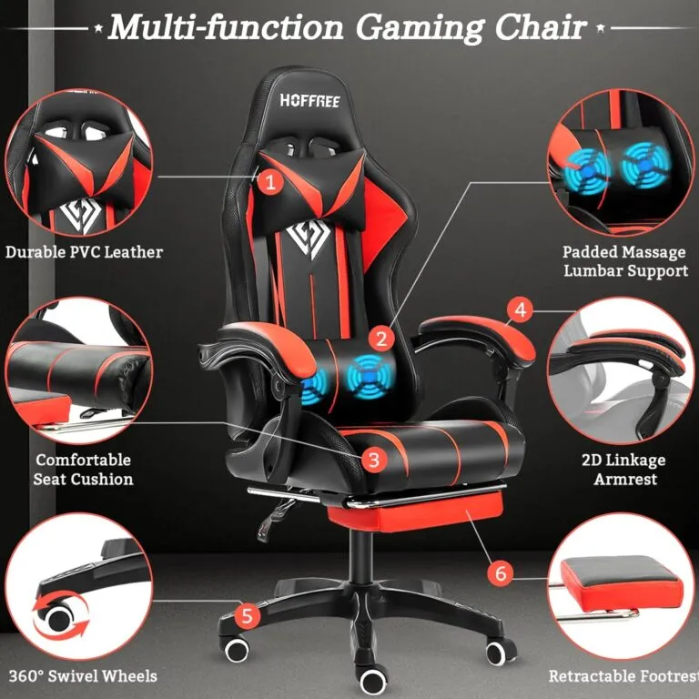 Gaming Chair Massage with LED Lights Review
