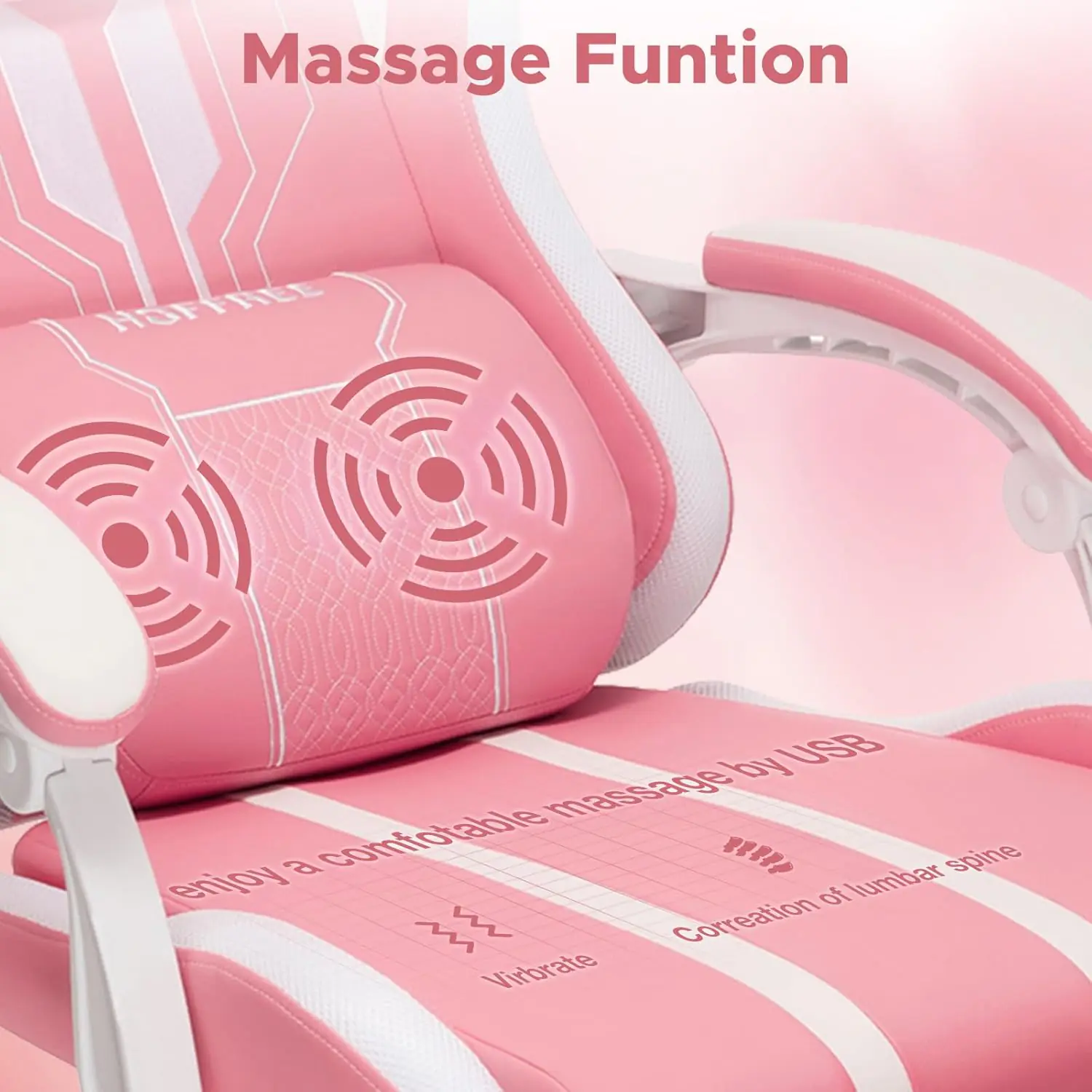 Hoffree Gaming Chair Massage With Speakers Bluetooth And Footrest Big And Tall Video Game Chair For Heavy People 400lb W 2