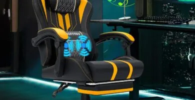 Hoffree Gaming Chair With Speakers Massage Big And Tall Gaming Chairs With Footrest And Bluetooth For Adults 400lbs Recl