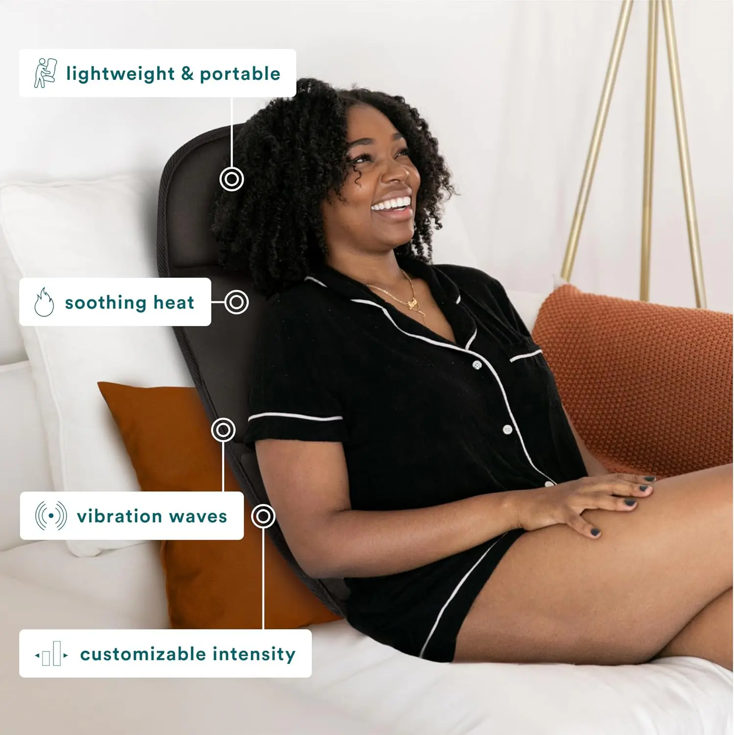 Homedics Portable Heating And Vibrating Back Massage Cushion With Adjustable Intensity And Integrated Straps 1