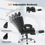 Homrest Executive Office Chair With Footrest Ergonomic Computer Desk Chair With Adjustable Headrest Gaming Chair With Lu 1