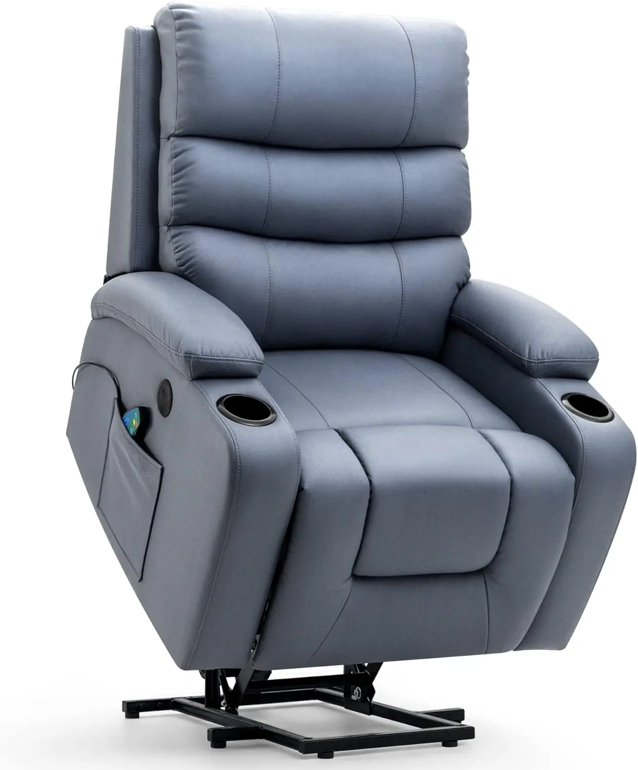 Homrest Power Lift Recliner Chair With Massage And Heat For Elderly Pu Leather Electric Recliner Lift Chair With 2 Cup H 1