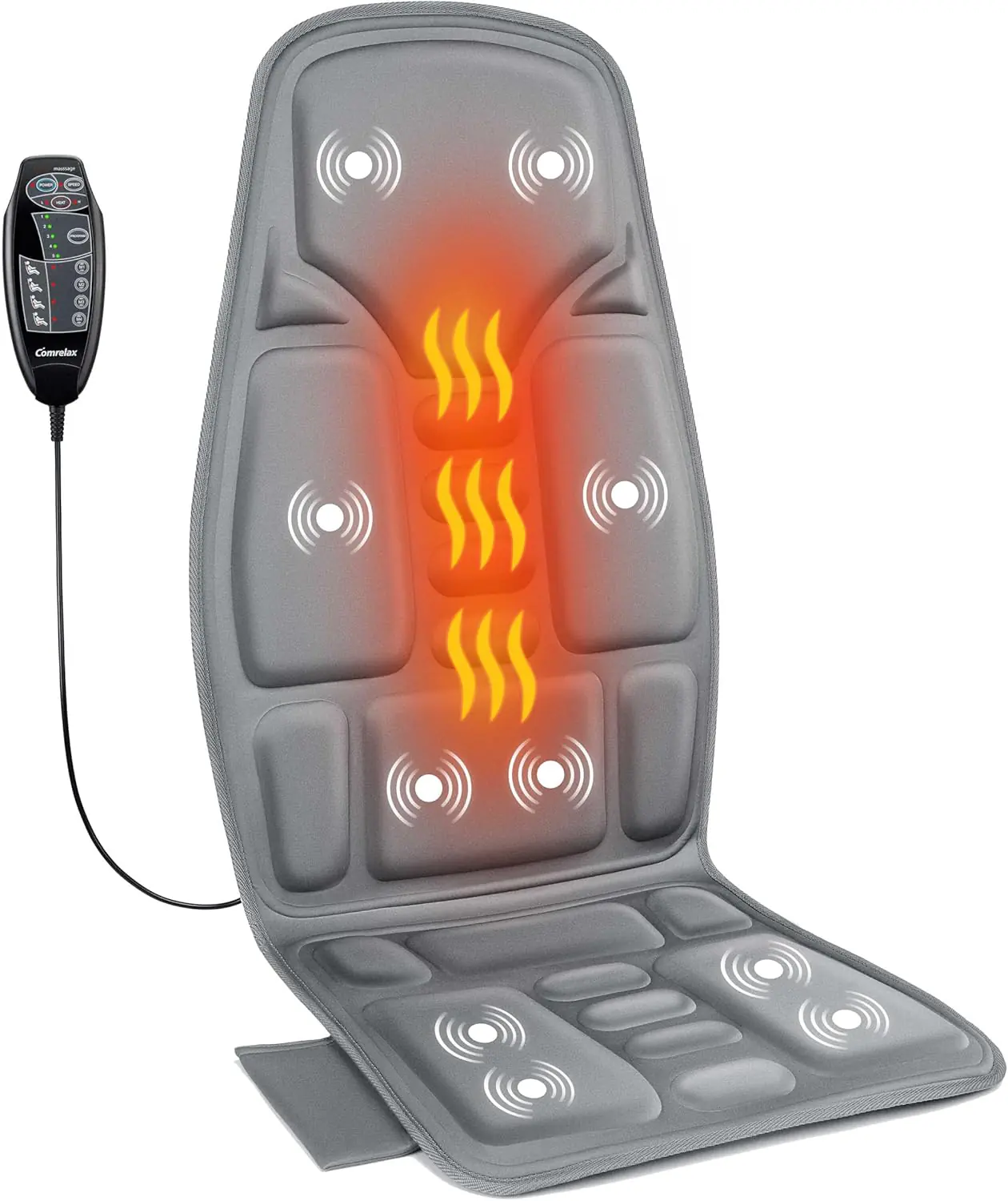 Massager Seat Cushion Heating Back Massage Chair Pad 10 Vibrating Massage Nodes For Pain Relief Deep Tissue Portable For