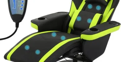 Monibloom Massage Gaming Recliner Chair With Speakers Ergonomic Lumbar Neck Support And Armrests With Cup Holders Swivel