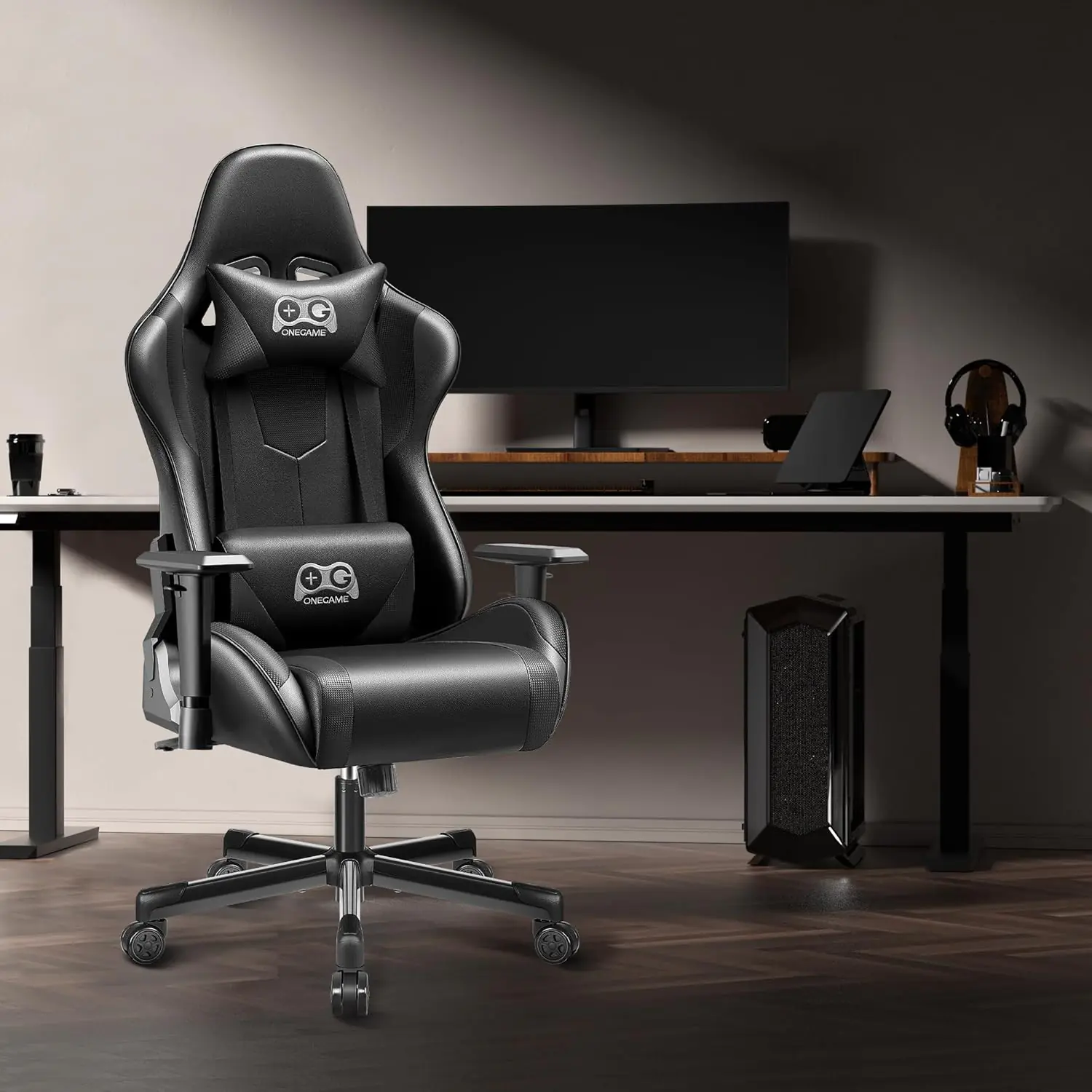 Onegame Gaming Chair High Back Computer Leather Chair 155adjustable Backrest Swivel Ergonomic Office Chair With Lumbar S