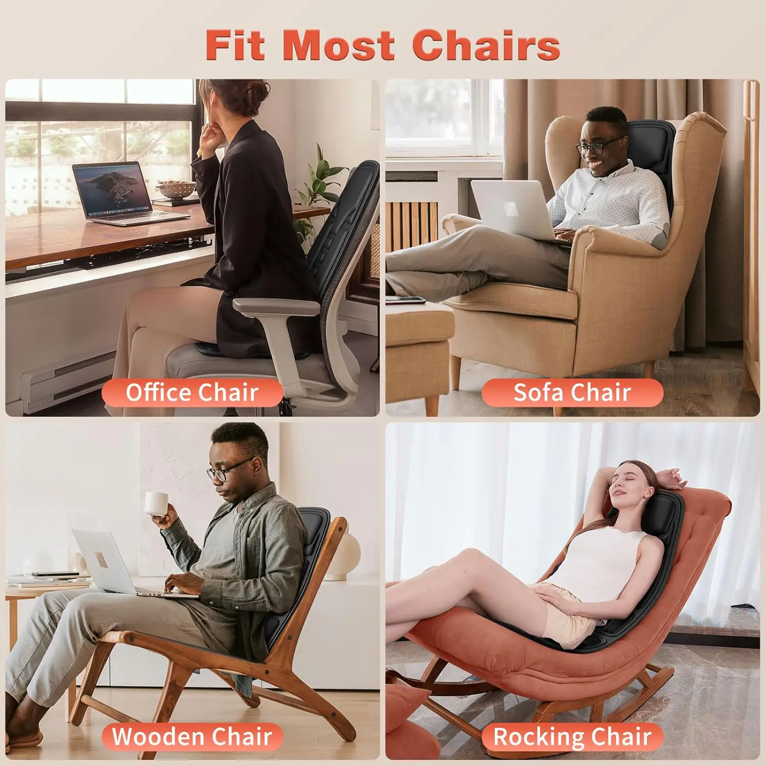 Sotion Seat Massager Vibrating Back Massager For Chair Massage Cushion 10 Vibrations To Relieve Stress And Fatigue For B 3