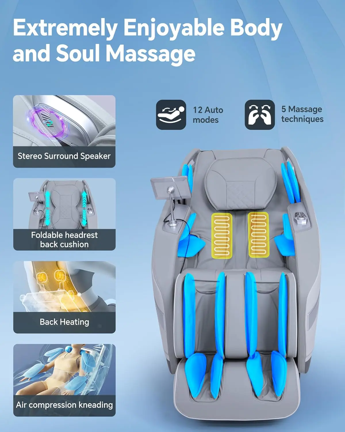 Stylish Massage Chair Full Body Zero Gravity Massage Chair Recliner Sl Track 3d Shiatsu Stretch Massage Chair With Heat 1 1