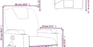 Vidaxl Gray Faux Leather Manual Massage Recliner Chair With Cup Holders Comfortable Lounger For Living Roomolder Adults 2