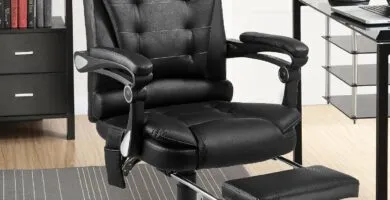 Yodolla 7 Points Massage Office Chair With Heat Ergonomic Black Leather Home Office Chair Reclining Computer Chair High 1 2