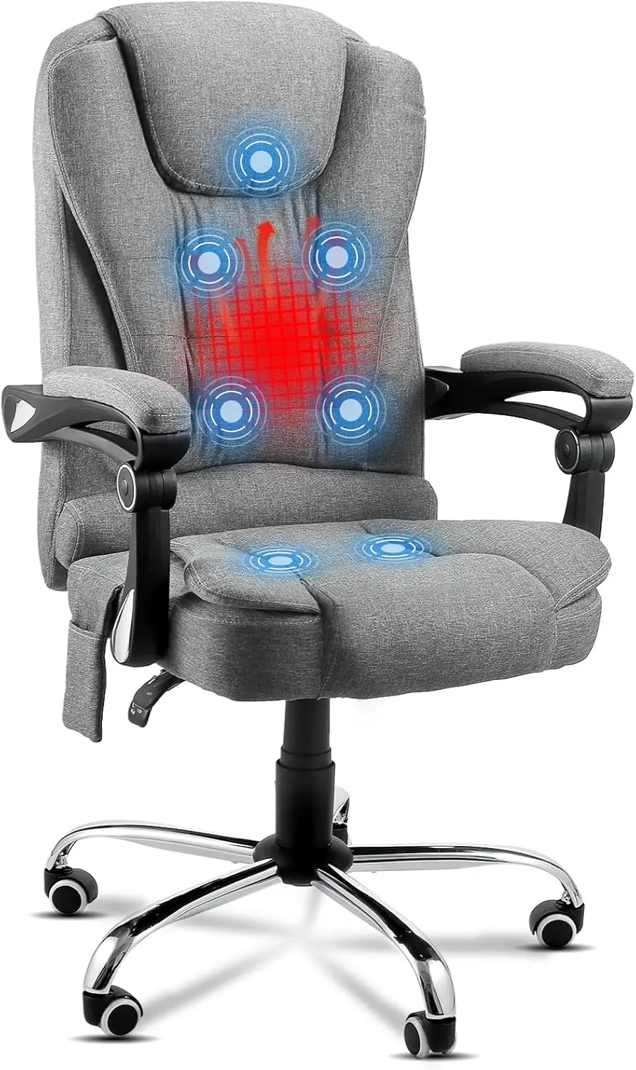 Yodolla Executive Office Chair With 7 Points Massageheat Function High Back Office Chair Reclining Swivel Home Office Ch