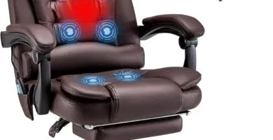 Yodolla Heated Executive Office Chair With Massagefootrest Adjustable Height And Backrest Pu Leather Home Office Desk Ch