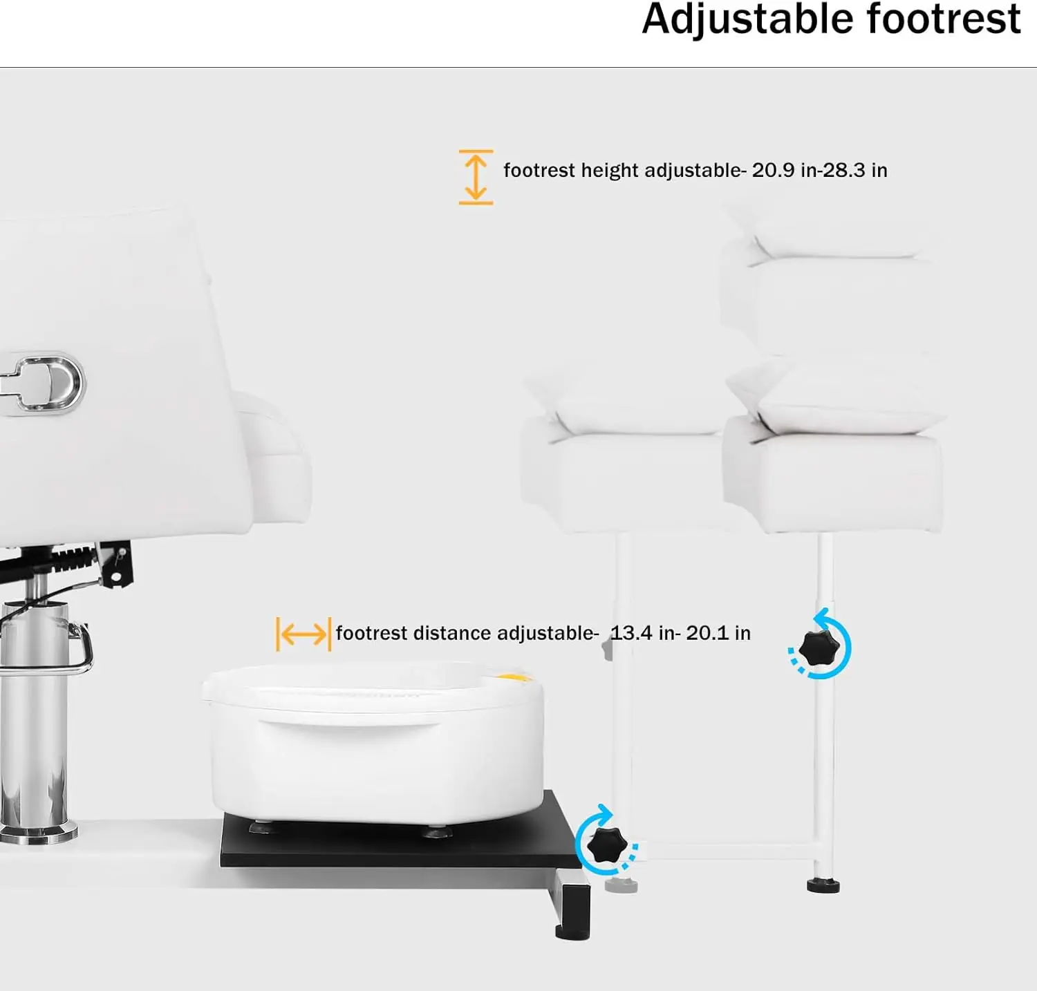 Pedicure Chair With Stool Bubble Massage Foot Bath Hydraulic Pedicure Chair For Nail Tech No Plumbing 360 Rotation For B 4