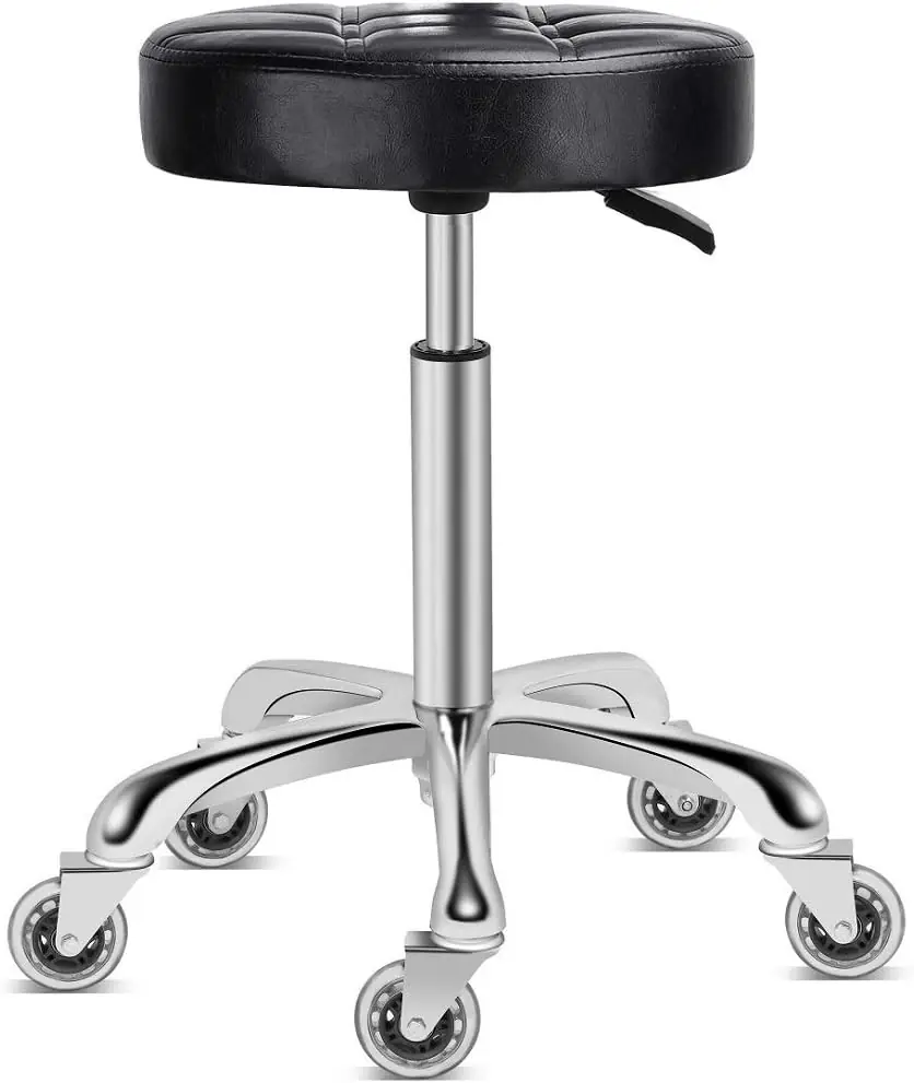 Kaleurrier Swivel Stool Chair Adjustable Height Heavy Duty Barber Stool Hydraulic Rolling Work Stools With Wheels For Ha