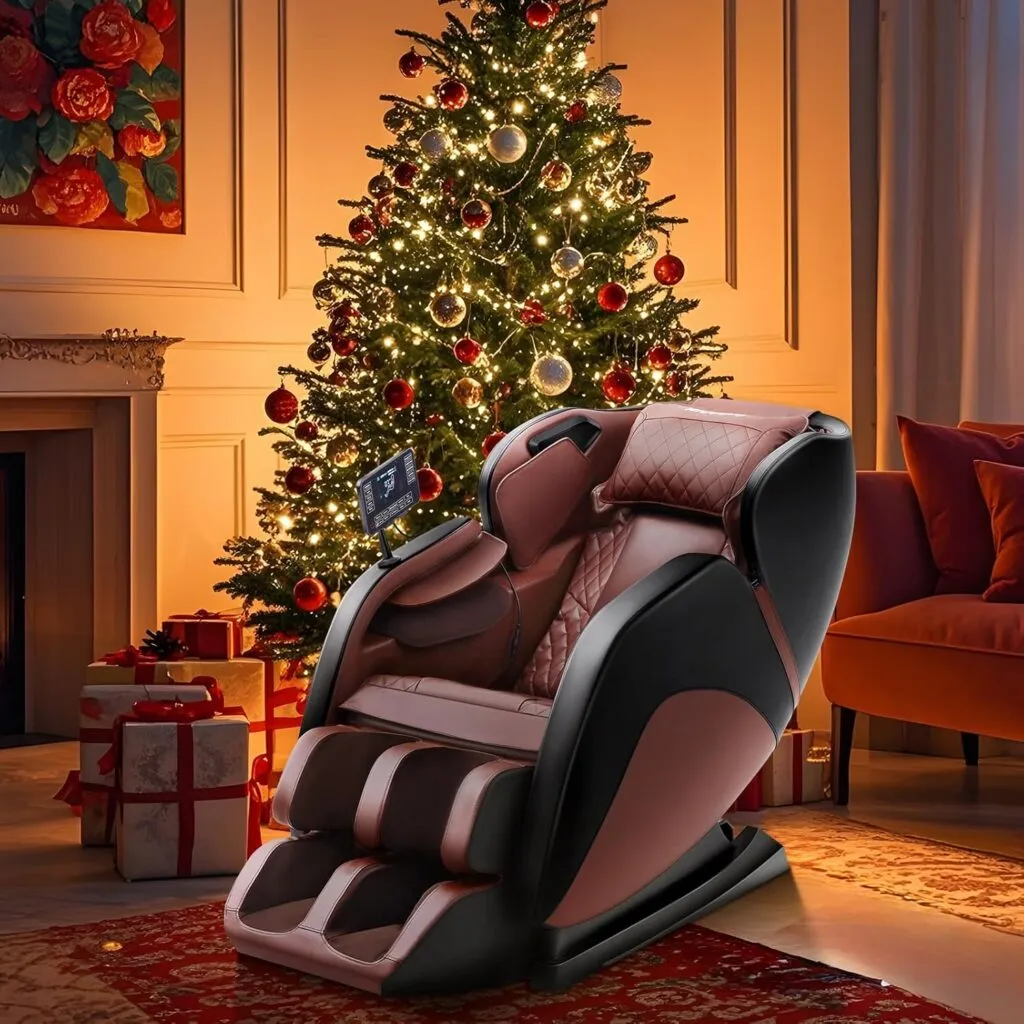 Full Body Massage Chair Zero Gravity Full Body Airbags Foot Rollers Lumbar Heating 8 Fixed Points Massage Rollers Blueto 1