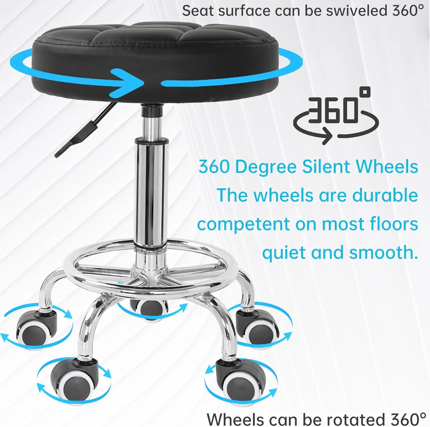 Pu Leather Rolling Stool Review