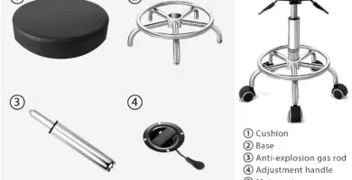Pu Leather Rolling Stool With Foot Rest Round Height Adjustment Swivel Spa Drafting Salon Tattoo Work Office Massage Van 1