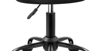 Kktoner Rolling Stool With Backrest Height Adjustable Round Chair With Wheels Swivel Drafting Work Pu Leather Stools Sma