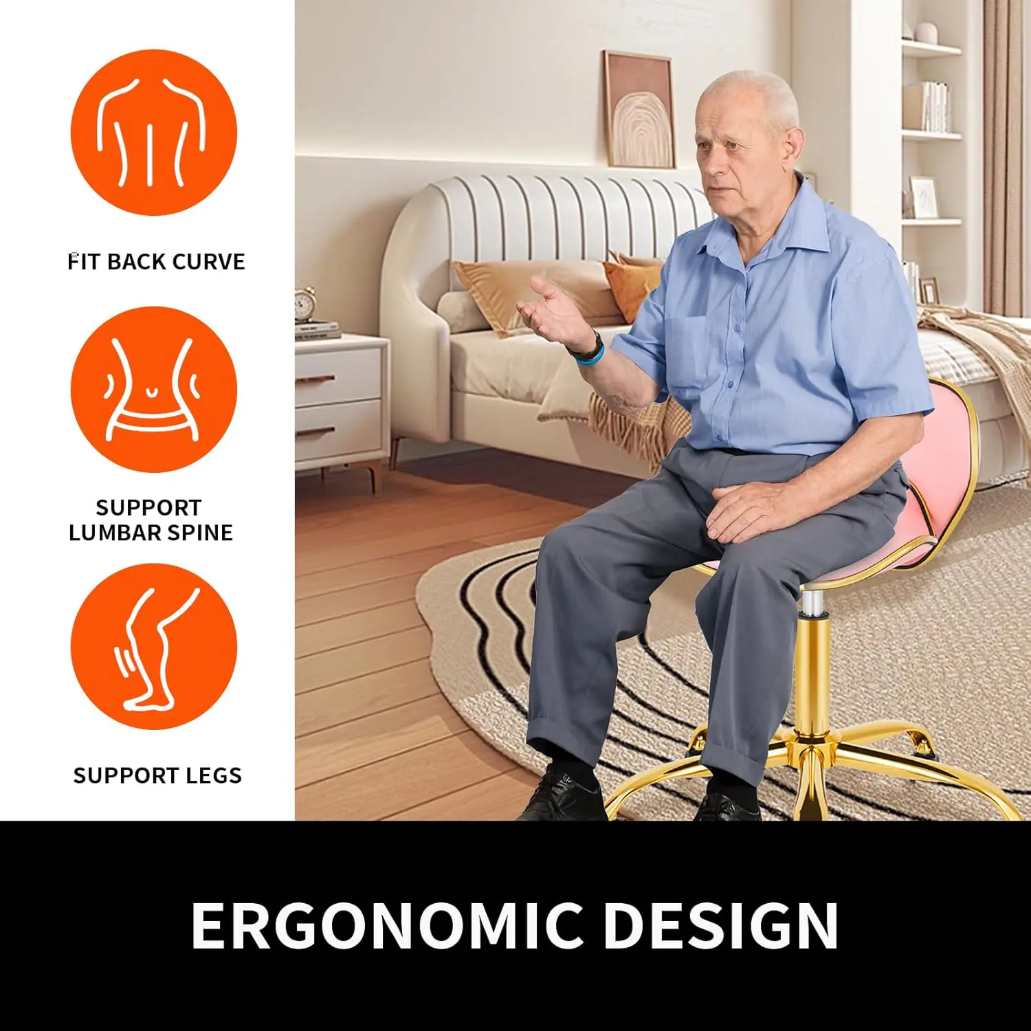 Rolling Salon Stool With Back Set Of 2 Saddle Chair Adjustable Swivel Chair For Massage Tattoo Comfy Swivel Stool With W 4