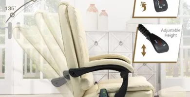 6 Point Heated Massage Office Chair With Footrest Ergonomic Home Desk Chair With Lumbar Support Executive High Back Pu L 1