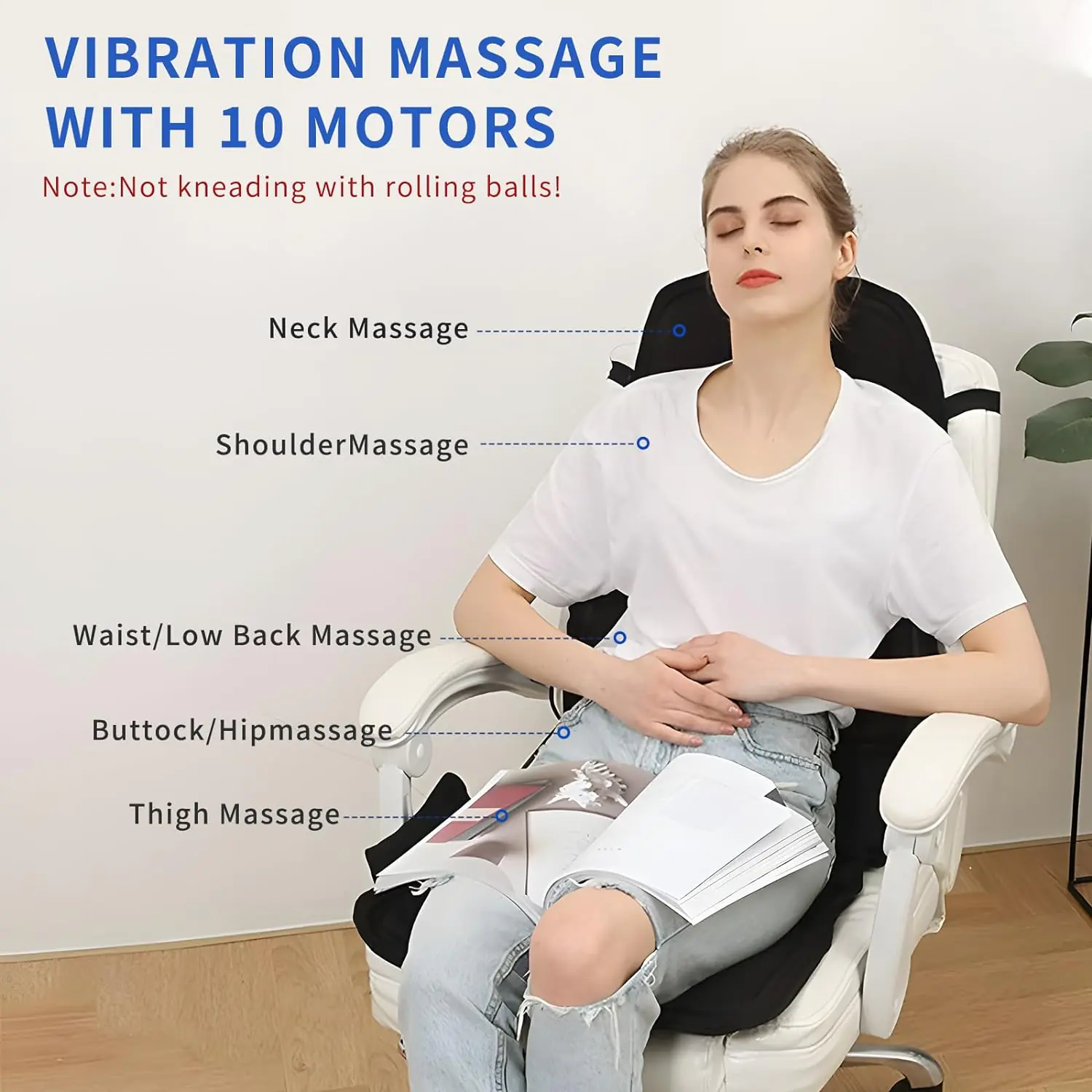 Back Massager With Heat For Pain Relief Back Massage Chair Pad Full Body Massage Deep Tissue Vibration Massager With 2 A 3
