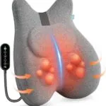 Cili Heated Lumbar Support Pillow For Office Chair Memory Foam Lumbar Pillow With 4 Shiatsu Massage Heads Graphene Heati