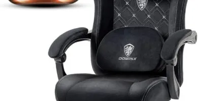 Dowinx Fabric Gaming Chair With Heated Massage Lumbar Support Gamer Chairs For Adults Big And Tall Gamer Chair With Pock