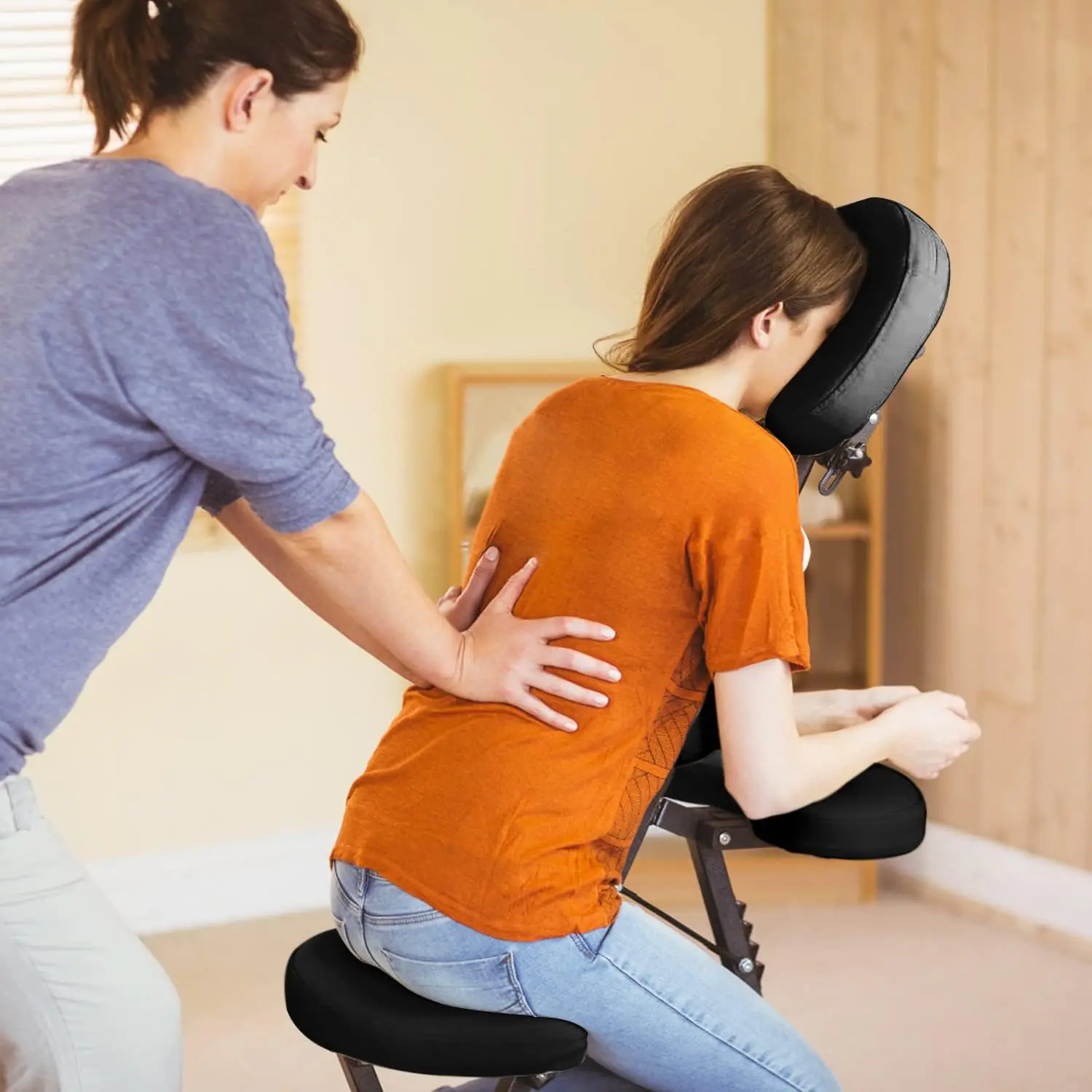 Folding Massage Chair Portable Therapy Tattoo Chairwith 4 Inches Thickness Spongeergonomic Adjustable Lightweight Beauty 1