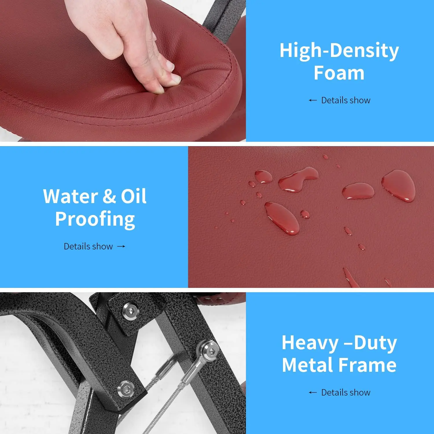 Massage Chair Portable Massage Chairs Tattoo Folding Chairs High Density Sponge Height Adjustable Face Cradle Light Weig 3