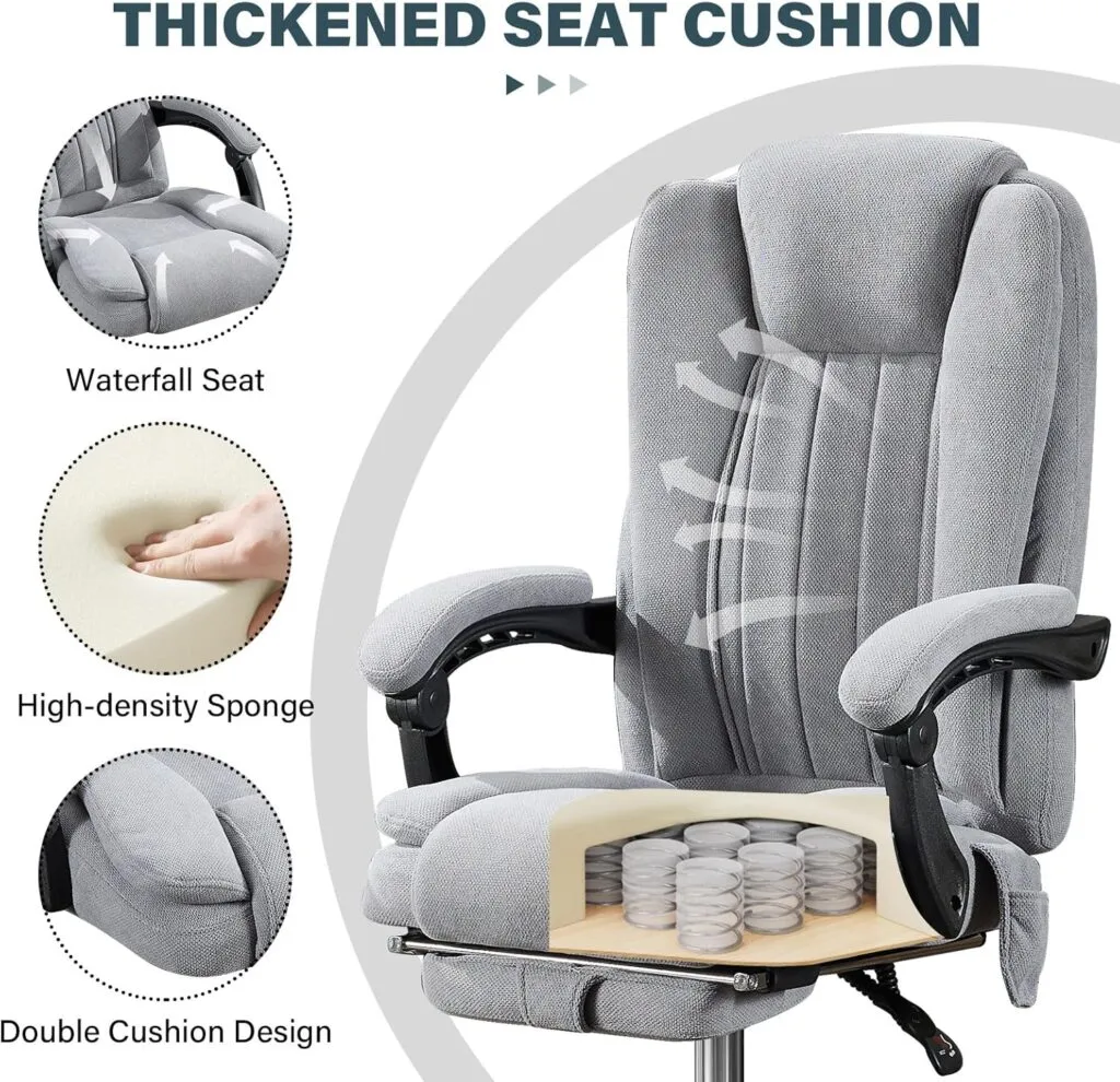 Massage Office Chair With Heat And 6 Vibration Pointsexecutive Office Chair With Foot Rest And Padded Armrestsreclining 1 1