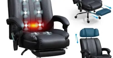Massage Office Chair With Heat And 8 Vibration Points Big And Tall Executive Office Chair With Adjustable Headrest Extra