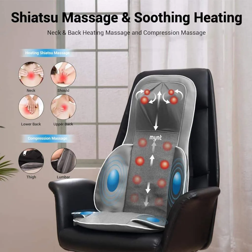 Mynt 3d Shiatsu Neck And Back Massager Cushion Adjustable Compression Kneading Massage Chair Padfull Body Massager For N 1
