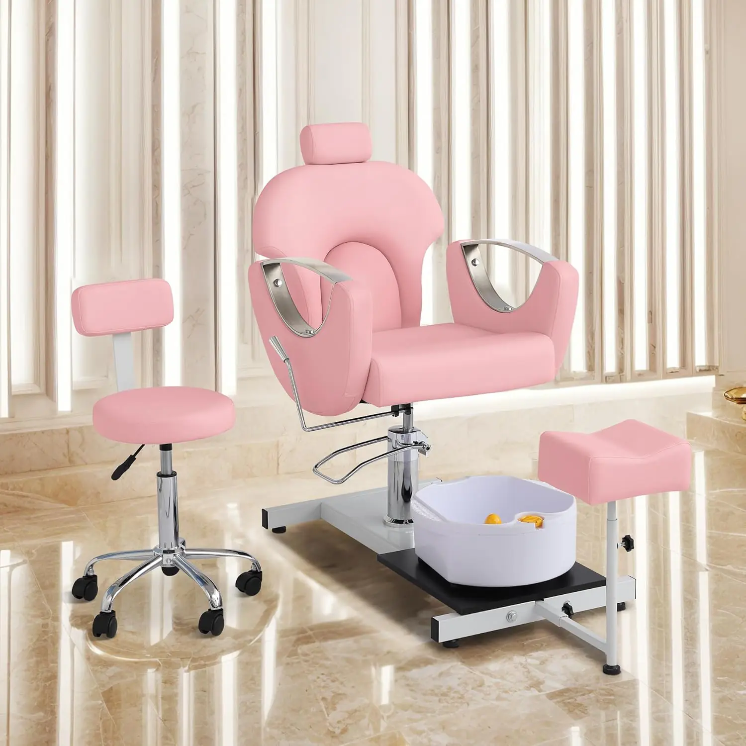 Pedicure Station No Plumbing Hydraulic Pedicure Chair For Nail Tech Height Adjustable Reclining Pedicure Station Unit 36 2