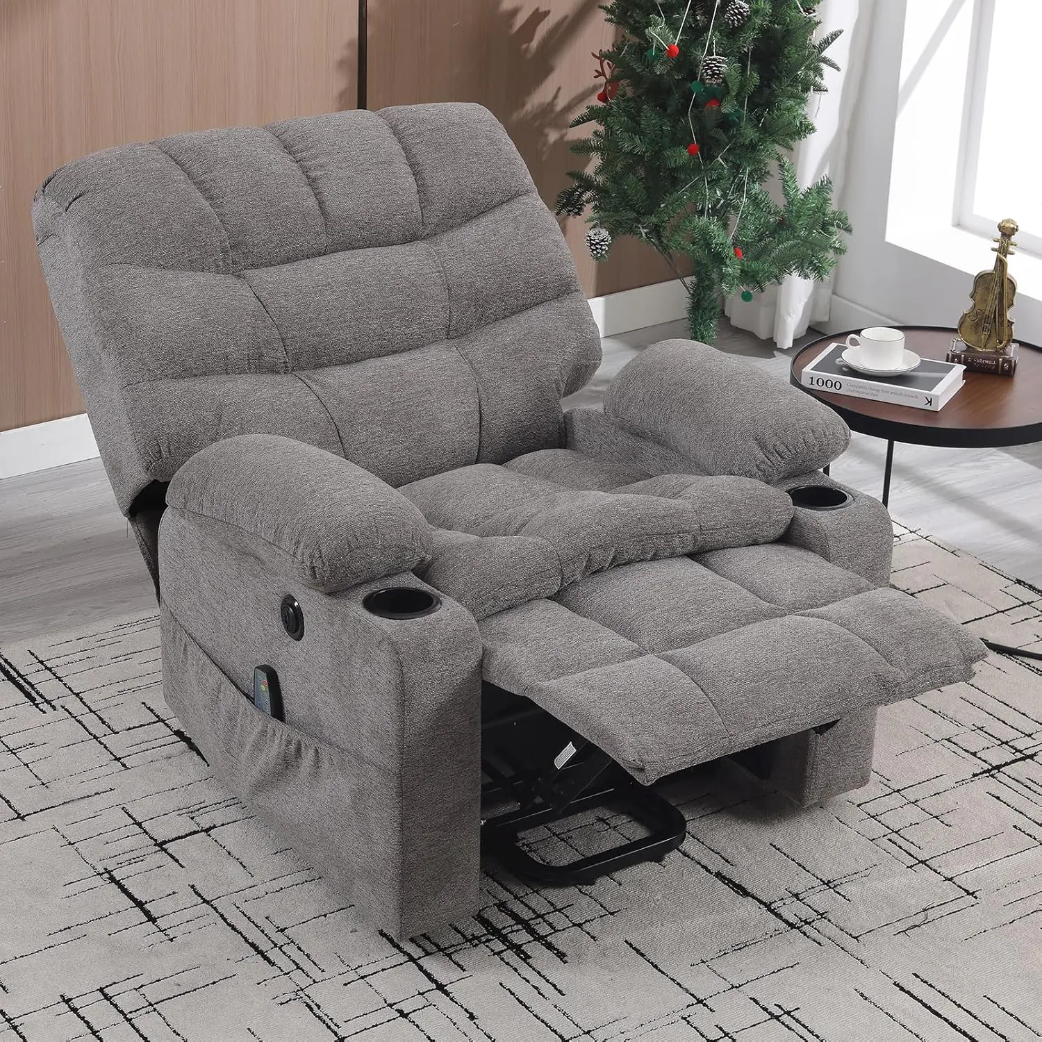 Phoenix Home Power Lift Chair with Massage and Heat for Elderly Recliner, Green Grey Phoenix Home Power Lift Chair with Massage and Heat for Elderly Recliner, Green Grey