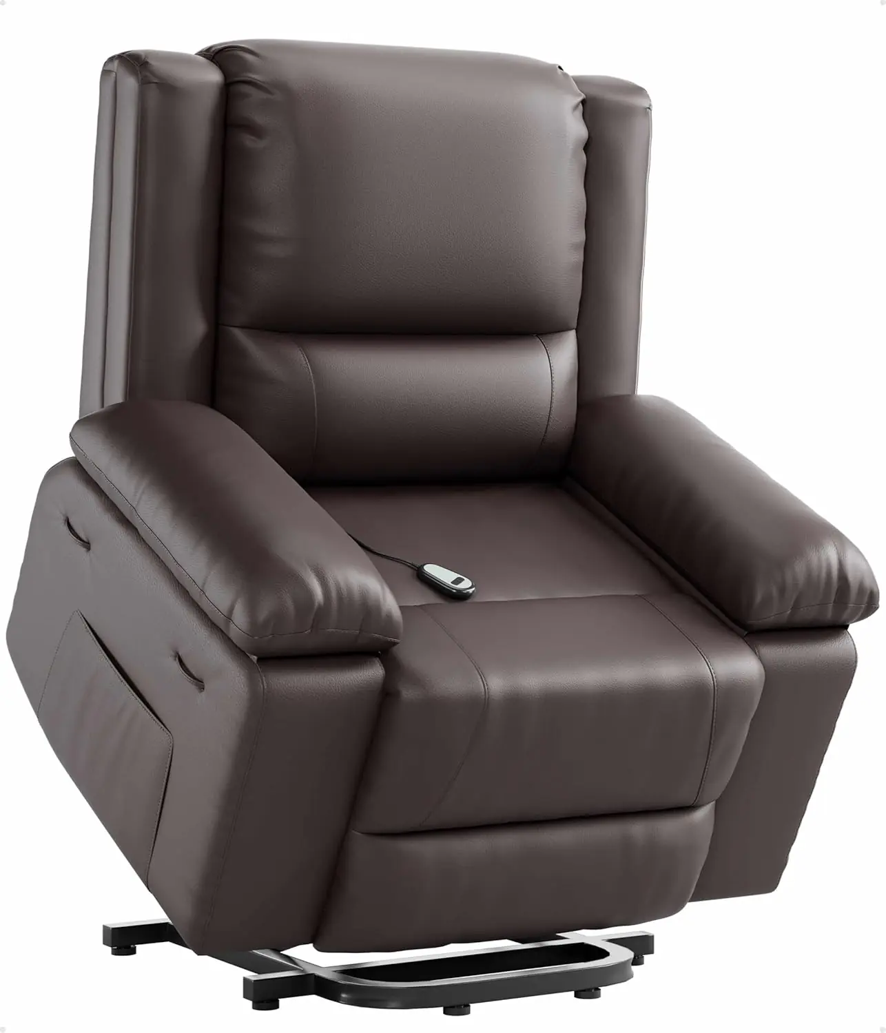 Power Lift Recliner Chair - Heat and Massage, Faux PU Electric Lift Recliner for Elderly Mobility Impaired, Adjustable Back and Legs, Heavy Duty Lift Chair for Seniors