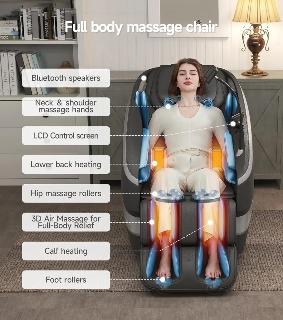Real Relax 2025 Massage Chair Full Body Of Dual Core S Track12 Auto Modes Full Body Airbags Back Calf Heating Zero Gravi 1